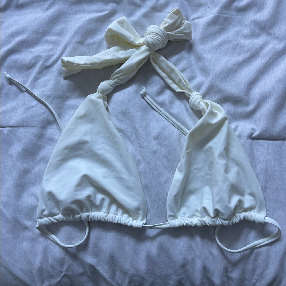 White Triangle Bikini Top